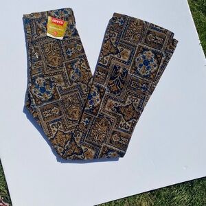 Vintage Levi's Bell Bottom patterned pants - brown, blue, cream